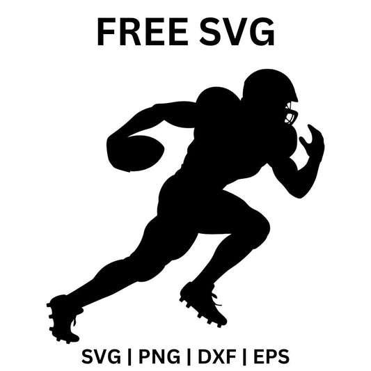 Football Player Silhouette SVG Free Cut File for Cricut & Silhouette