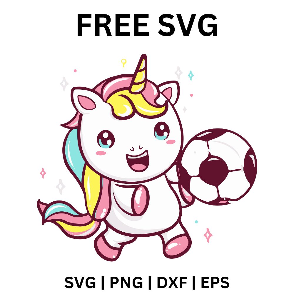 Football Unicorn SVG Free File for Cricut & Silhouette