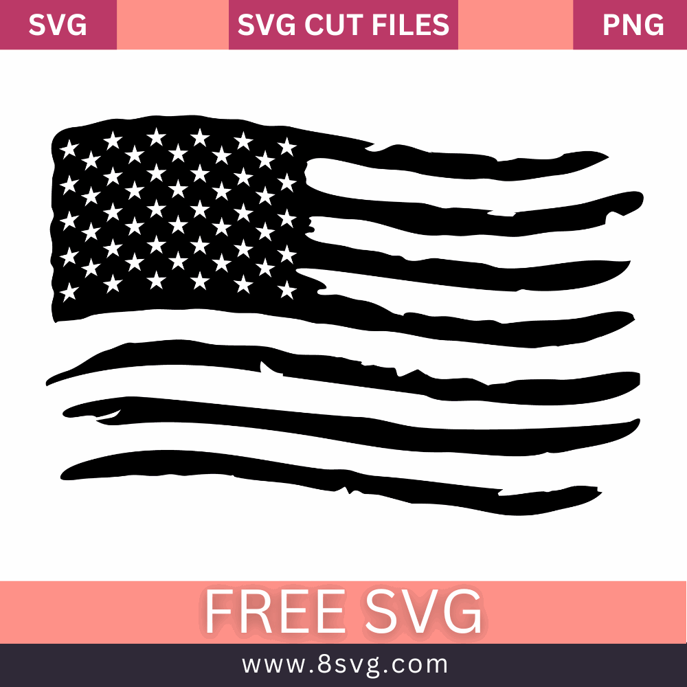American flag wavy SVG Free Cut File Download