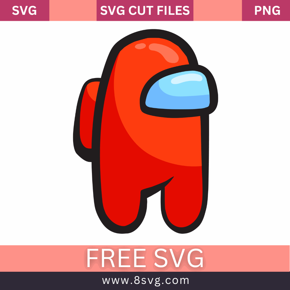Among Us Impostor Red Color SVG Free Cut File for Cricut