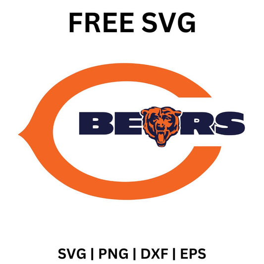 Bears Text Logo SVG Free | Chicago Bears Stylized Text Design for Cricut & Silhouette-8SVG