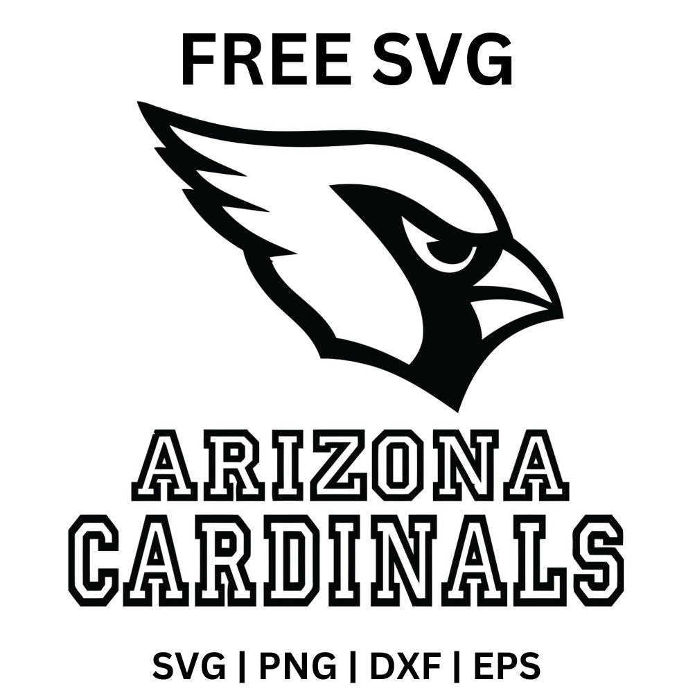 Black and White Arizona Cardinals SVG Free | Minimalist Logo Design for Cricut & Silhouette