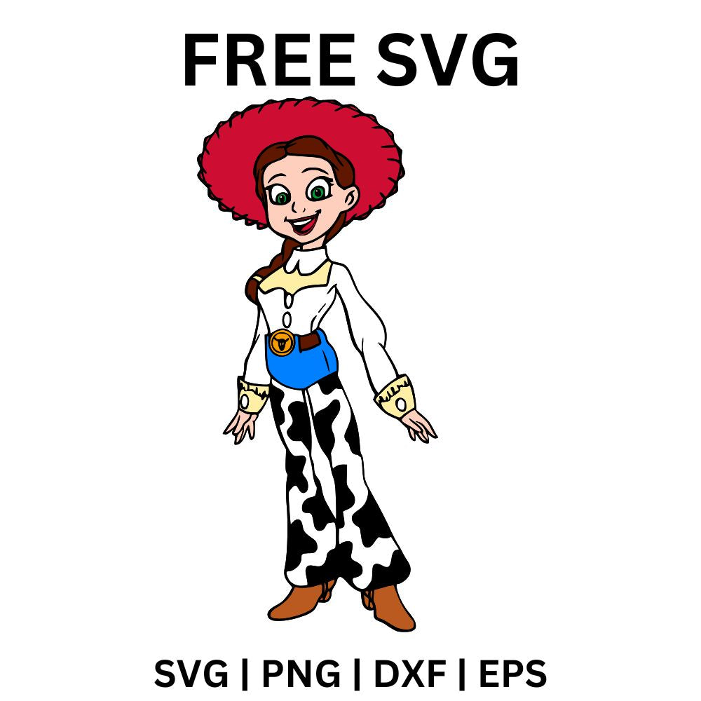 Jessie Toy Story SVG Free | Lively Cowgirl Cut File for Cricut & Silhouette