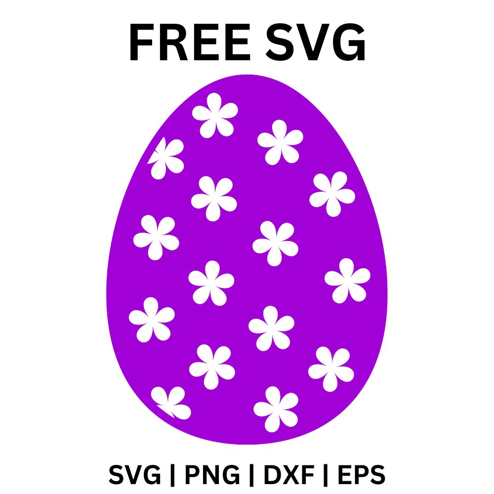 Floral Patterned Easter Egg - Free SVG Cut File-8SVG