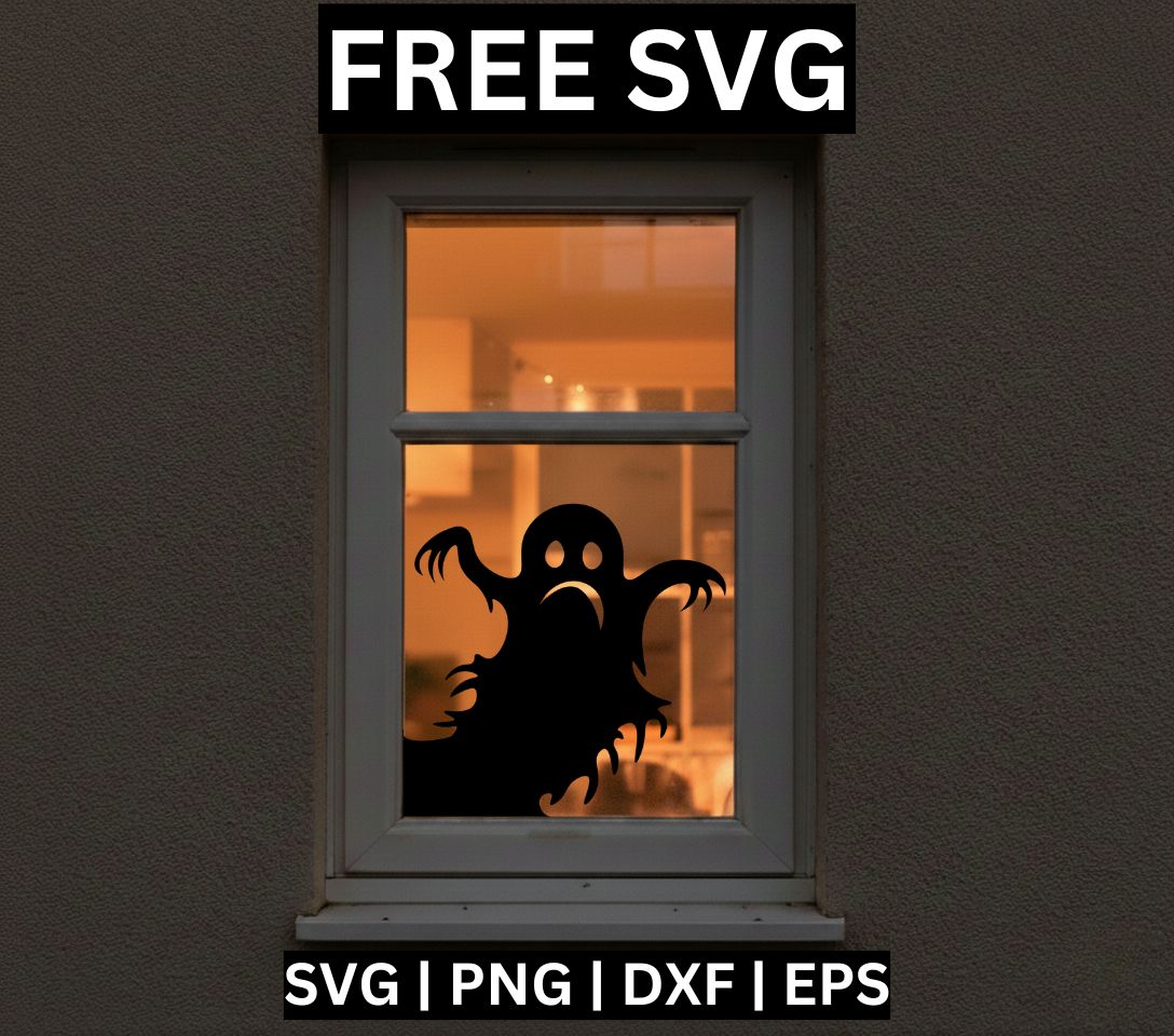 Ghost Halloween SVG Free for Cricut & Silhouette | Window Cling Decoration-8SVG