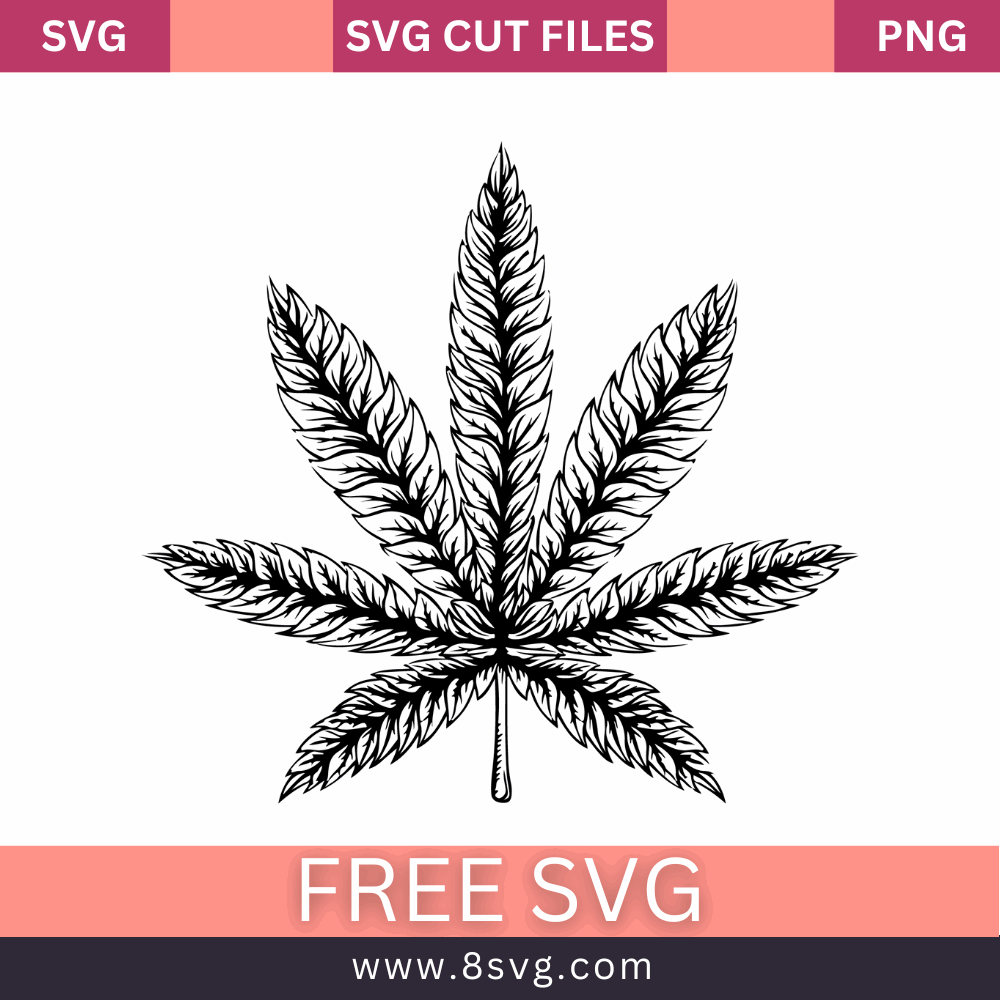 Black and White Weed Leaf SVG - Stoner 420 Bliss