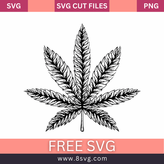 Black and White Weed Leaf SVG - Stoner 420 Bliss