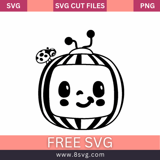 Cocomelon Svg Free Cut File silhouette & Outline Dwnload