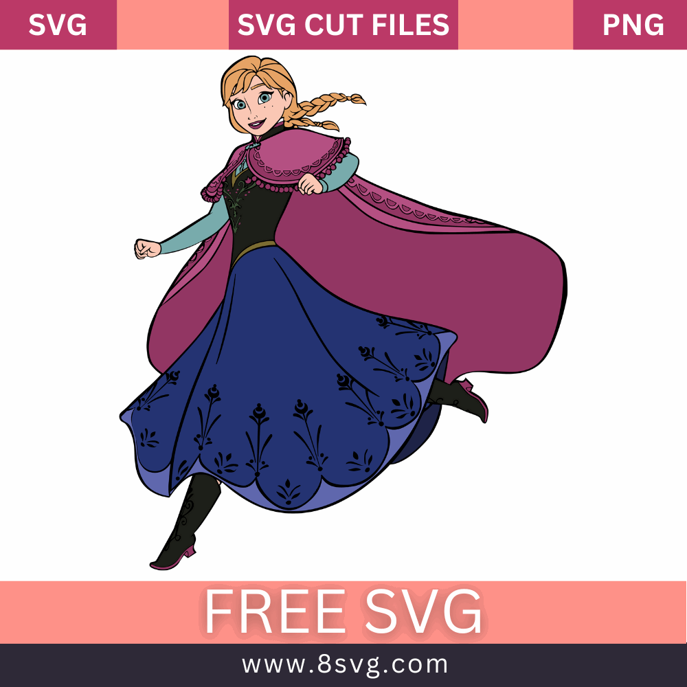 Disney Princess Anna layered Frozen Svg Free Cut File- 8SVG