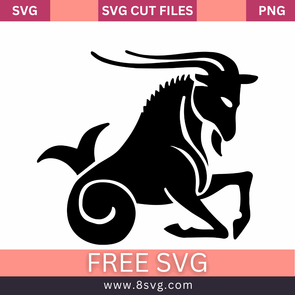 Capricorn Drawing SVG Free And Png Download cut files for cricut
