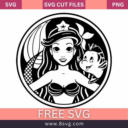 Disney Princess Ariel the little mermaid Starbucks Svg Free