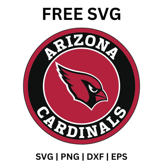 Arizona Cardinals Circle Emblem SVG Free | Round Vintage Team Logo for Cricut & Silhouette