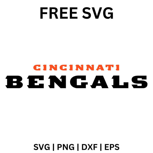 Cincinnati Bengals SVG Free | Clean Text-Based Football Logo for Cricut & Silhouette-8SVG