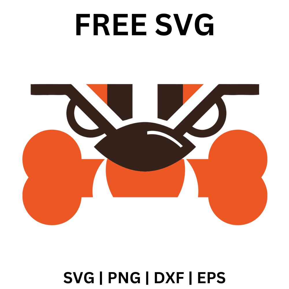 Cleveland Browns Dawg Eyes SVG Free | Fierce Bulldog Face Design for Cricut & Silhouette-8SVG