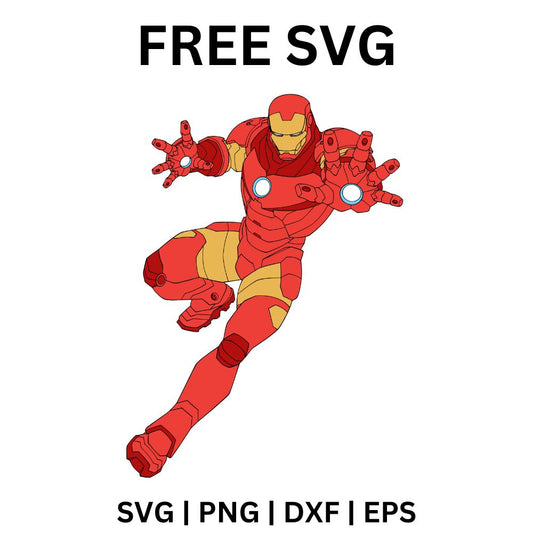 Iron Man Blaster SVG Free | Heroic Pose Outline Cut File for Cricut & Silhouette-8SVG