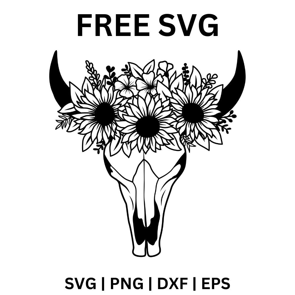 Cow and Sunflower SVG Free File for Cricut & Silhouette-8SVG