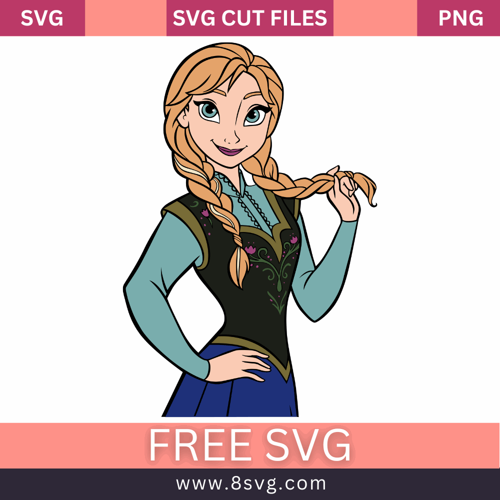 Disney Princess Anna layered Frozen Svg Free Cut File