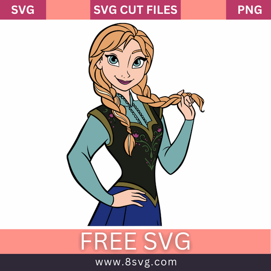 Disney Princess Anna layered Frozen Svg Free Cut File