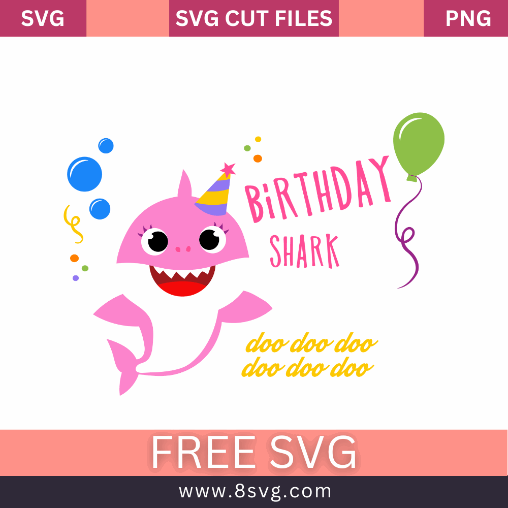 Birthday Shark Girl Svg Free Cut File For Cricut
