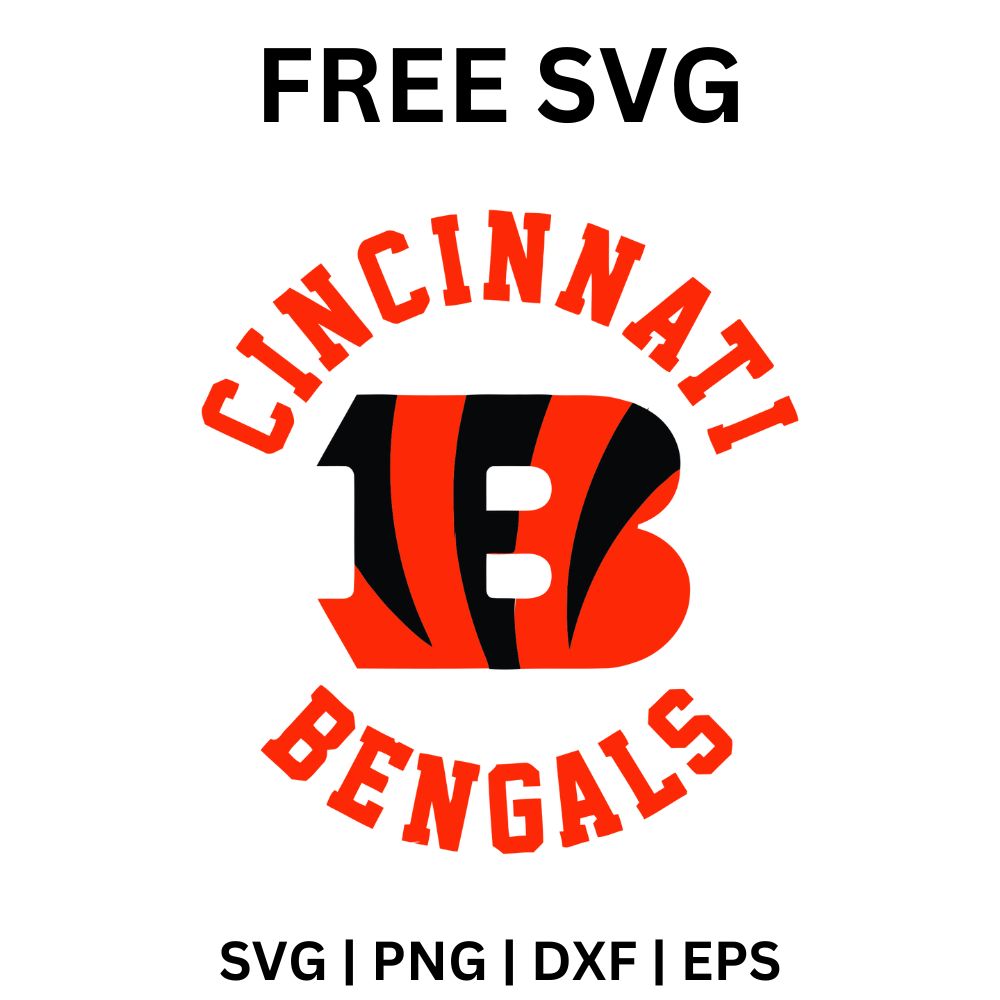 Cincinnati Bengals SVG Free | Round Badge with Team Logo for Cricut & Silhouette-8SVG