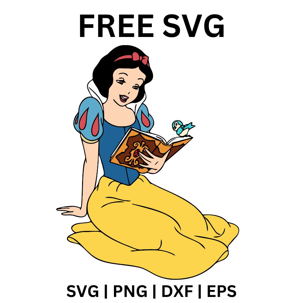 Snow White with Bird SVG Free | Animal Friend Clipart for Cricut & Silhouette