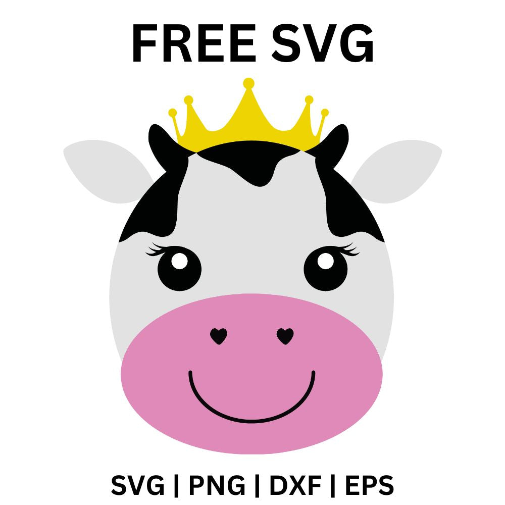 Cartoon Cow Face SVG Free File for Cricut & Silhouette-8SVG