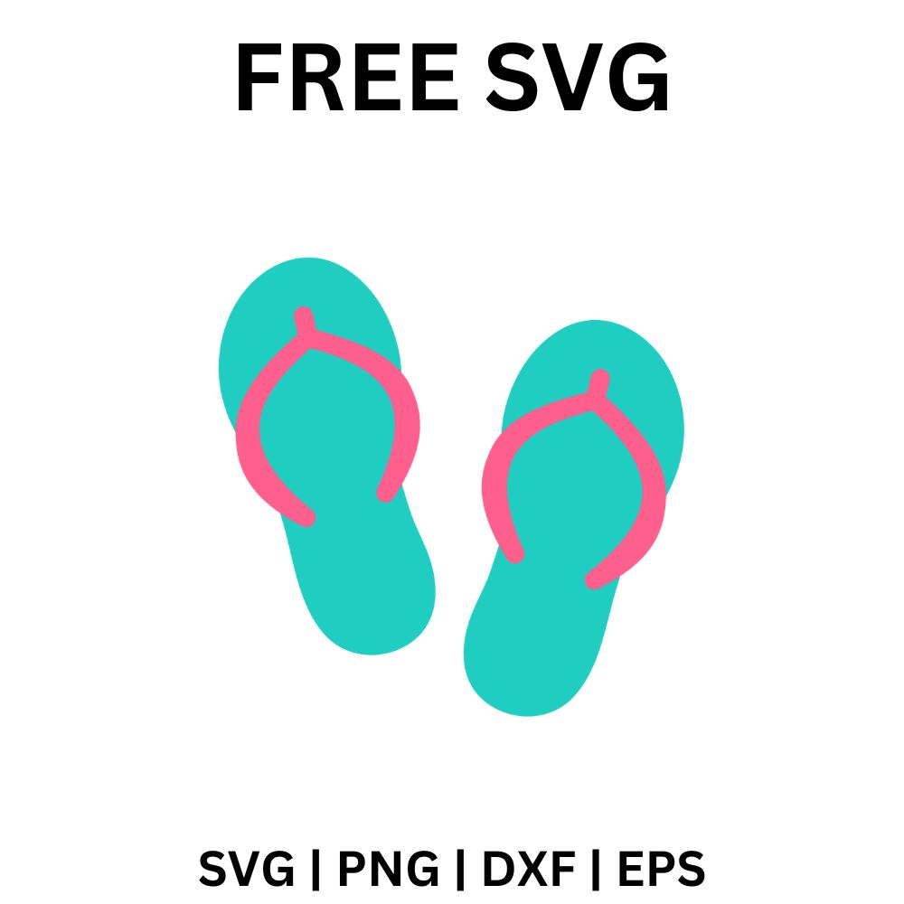 Flip Flop SVG Free Cut File for Cricut & Silhouette-8SVG