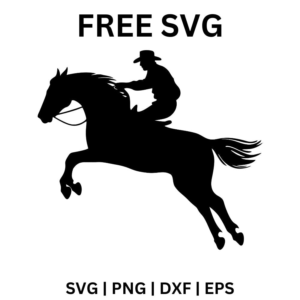 Cowboy on Horse SVG Free | Western Rider Silhouette for Cricut & Silhouette
