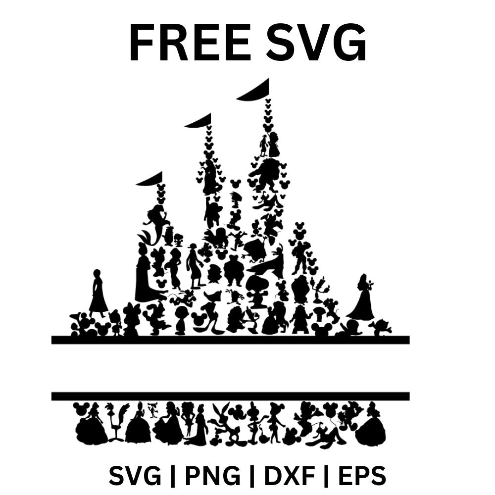 Disney Castle Silhouette SVG Free | Detailed Castle Cut File for Cricut & Silhouette-8SVG