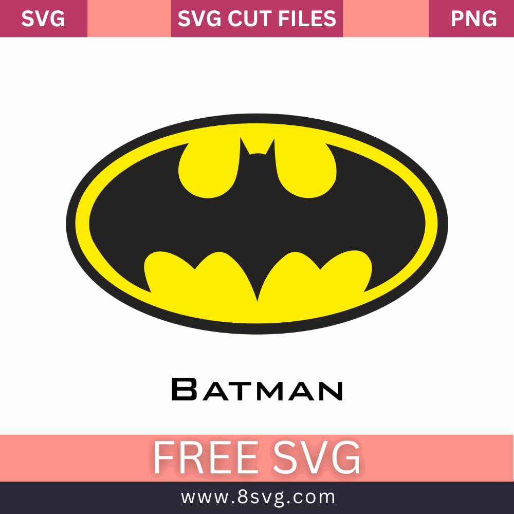 Batman DC logo Svg Free Cut File For Cricut – 8SVG