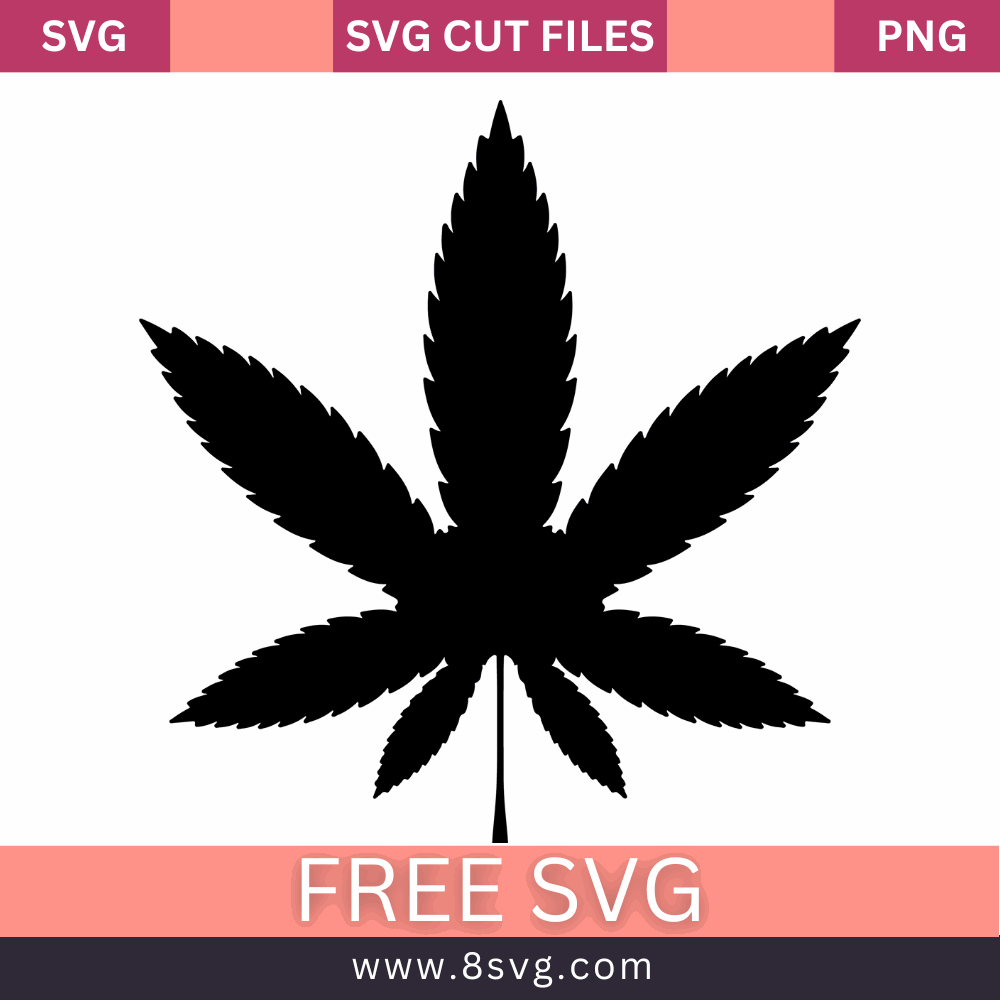 Weed Leaf Silhouette SVG Free 420 Cut File for Cricut