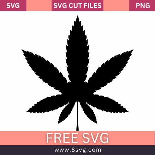 Weed Leaf Silhouette SVG Free 420 Cut File for Cricut
