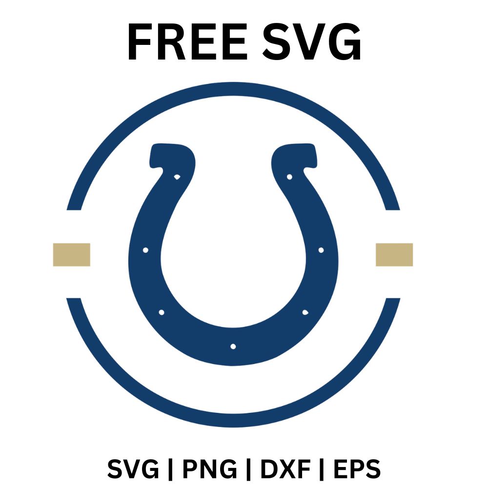 Indianapolis Colts SVG Free | Minimal Horseshoe Emblem Design for Cricut & Silhouette-8SVG