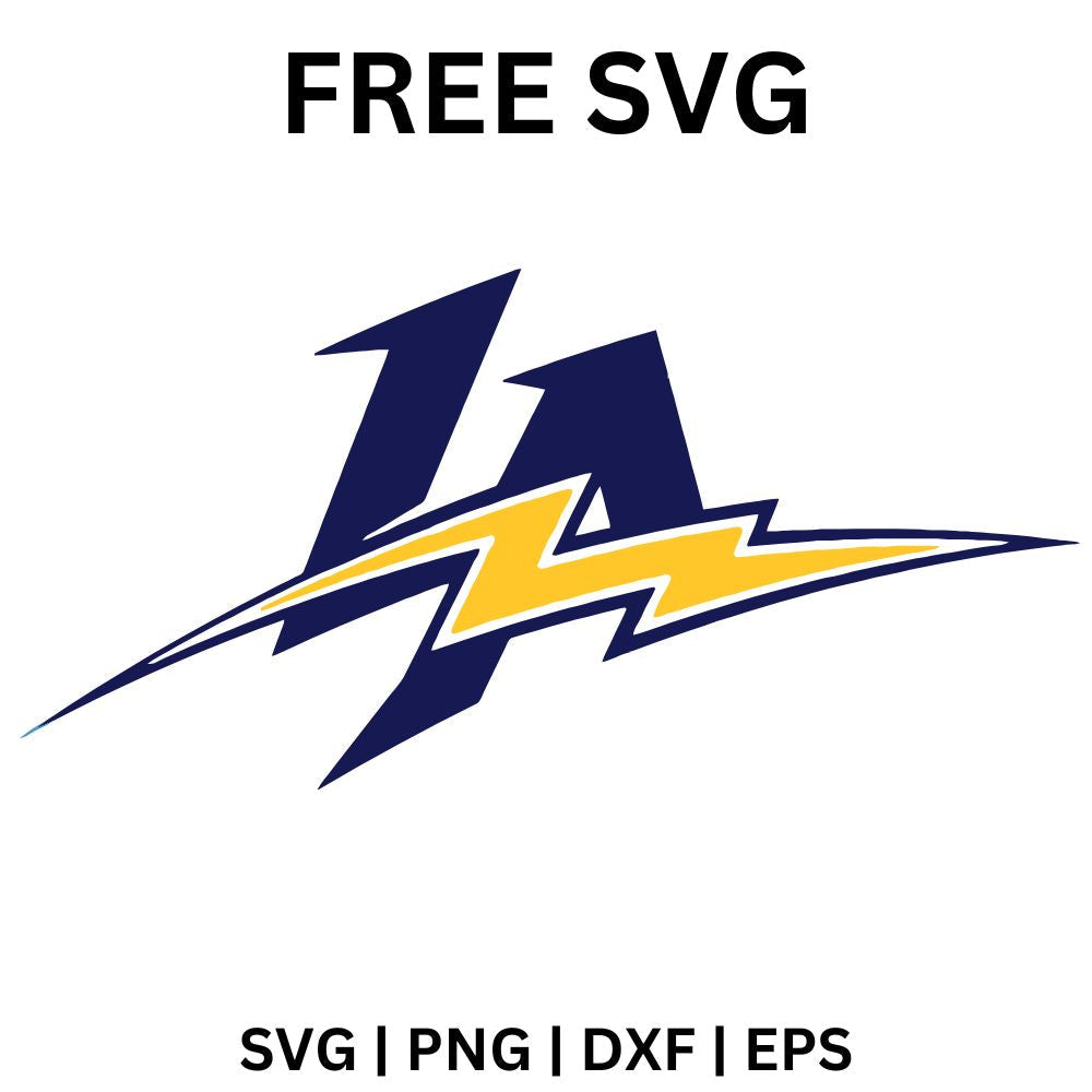 LA Chargers Lightning Bolt SVG Free | Striking Symbol Design for Cricut & Silhouette