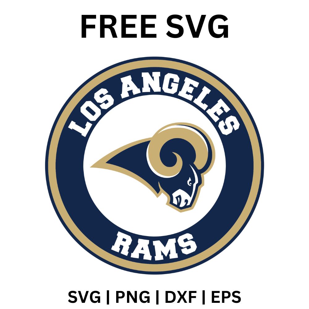 Los Angeles Rams SVG Free | Retro Emblem with Ram Head for Cricut & Silhouette