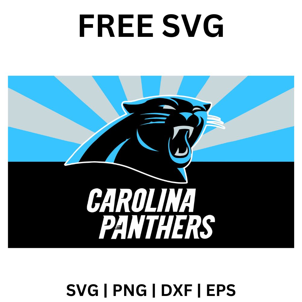 Carolina Panthers Retro SVG Free | Vintage Sunburst Background Football Design for Cricut & Silhouette-8SVG