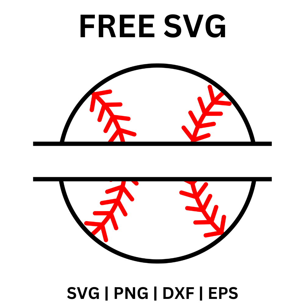 Baseball Monogram Split Name SVG Free – Perfect for Cricut & Silhouette