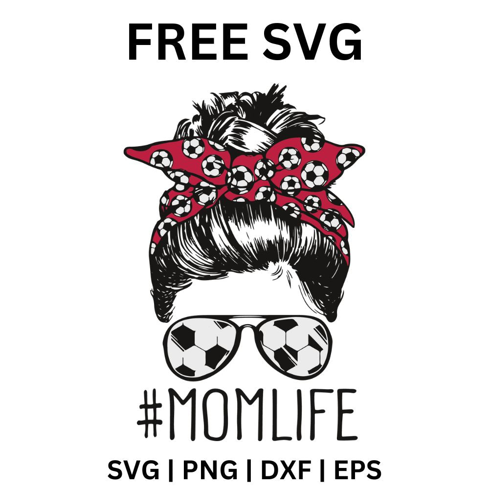 Messy Bun Soccer Mom life SVG Free Cut File-8SVG