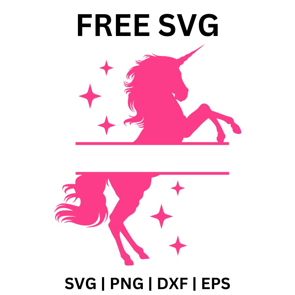 Unicorn Monogram SVG Free File for Cricut & Silhouette-8SVG