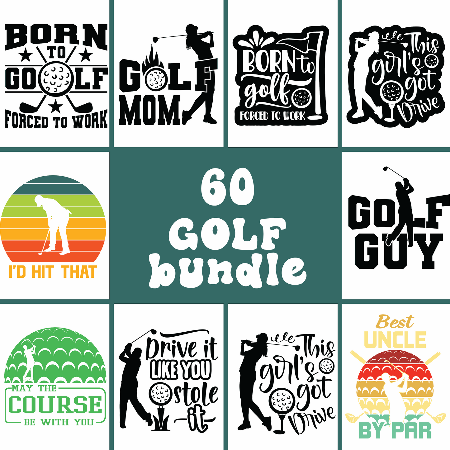 60+ Golf Svg Bundle Cut Files For Cricut