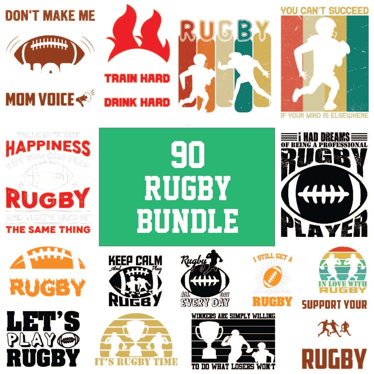 90+ Rugby Svg Bundle Cut Files For Cricut