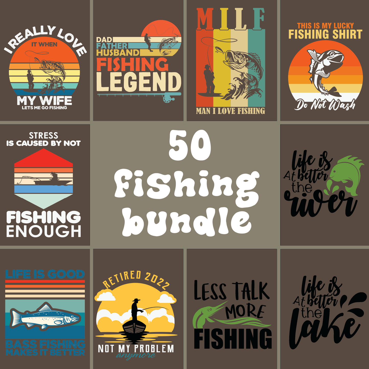 50+ Fishing Svg Bundle Cut File For Cricut