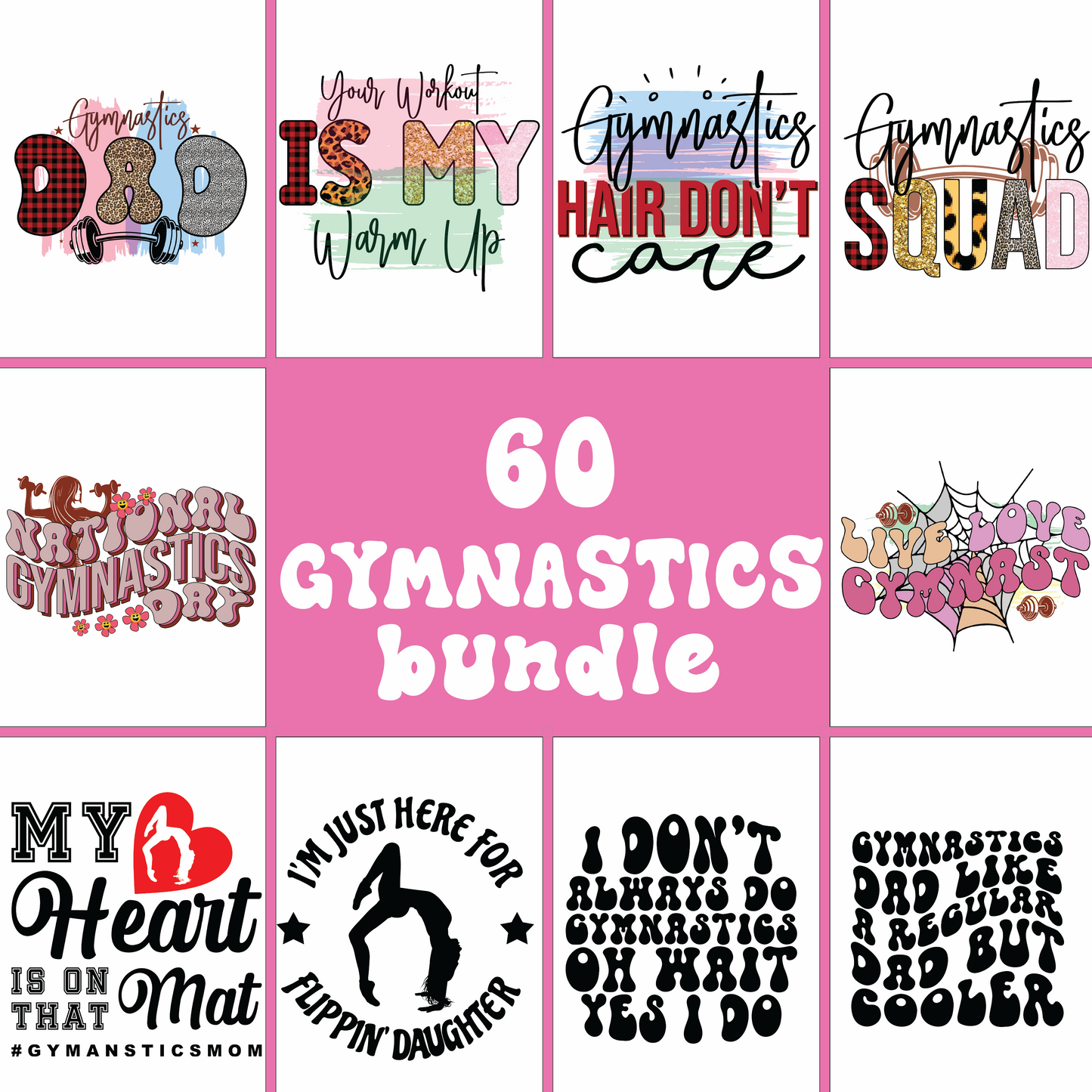 60+ Gymnastics Svg Bundle Cut Files For Cricut- 8SVG