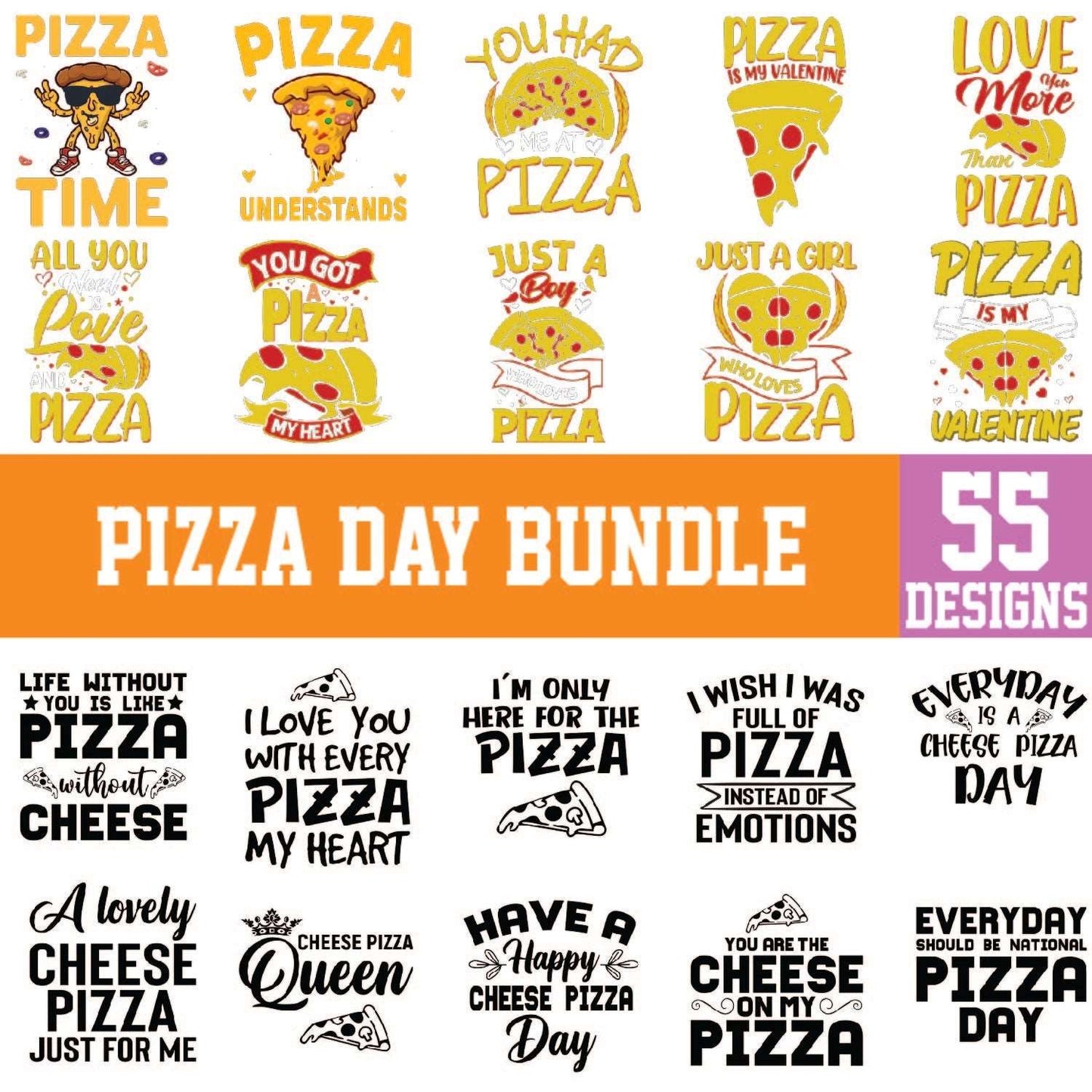 55+ Pizza Day Svg Bundle Cut Files For Cricut