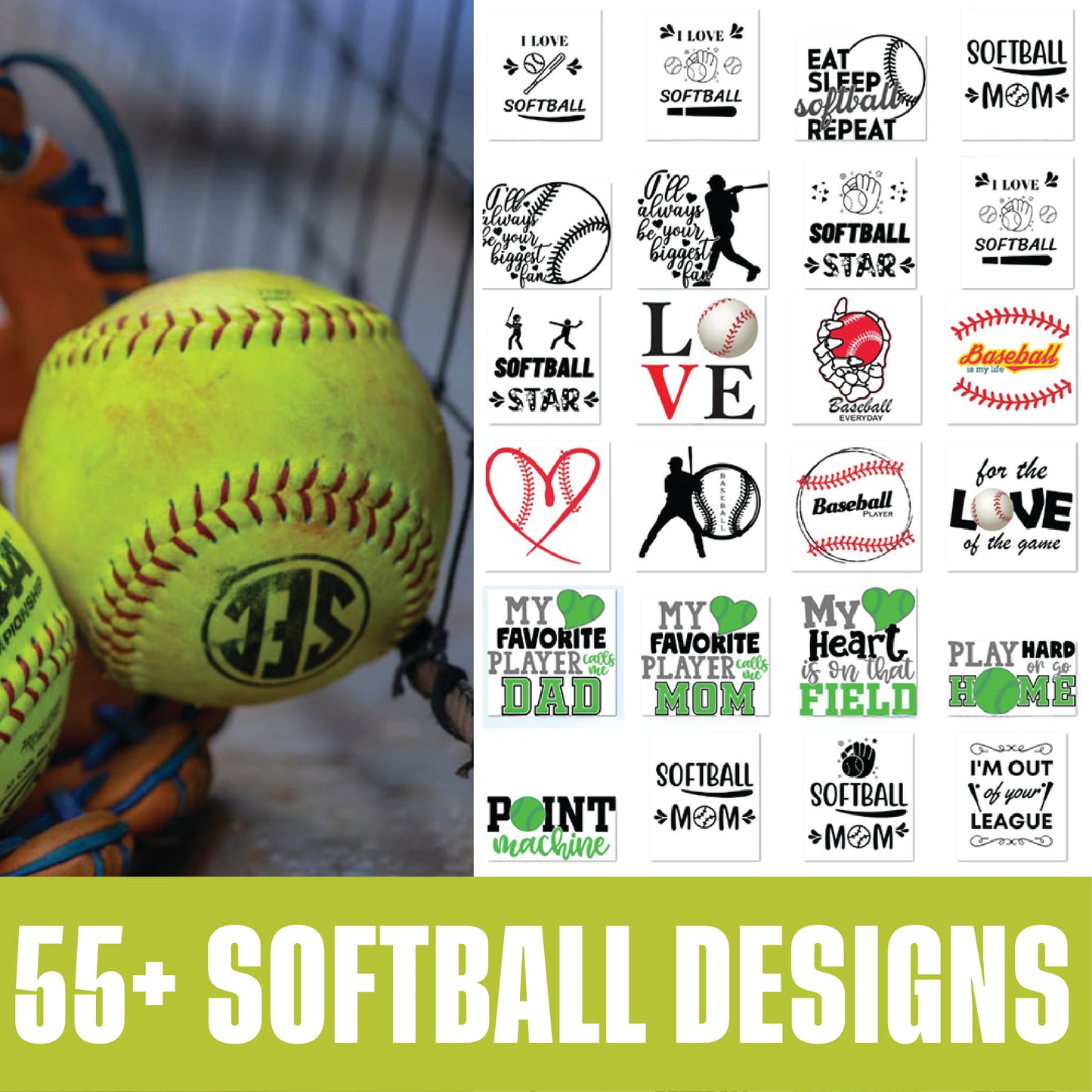 55+ Softball Svg Bundle Cut Files For Cricut