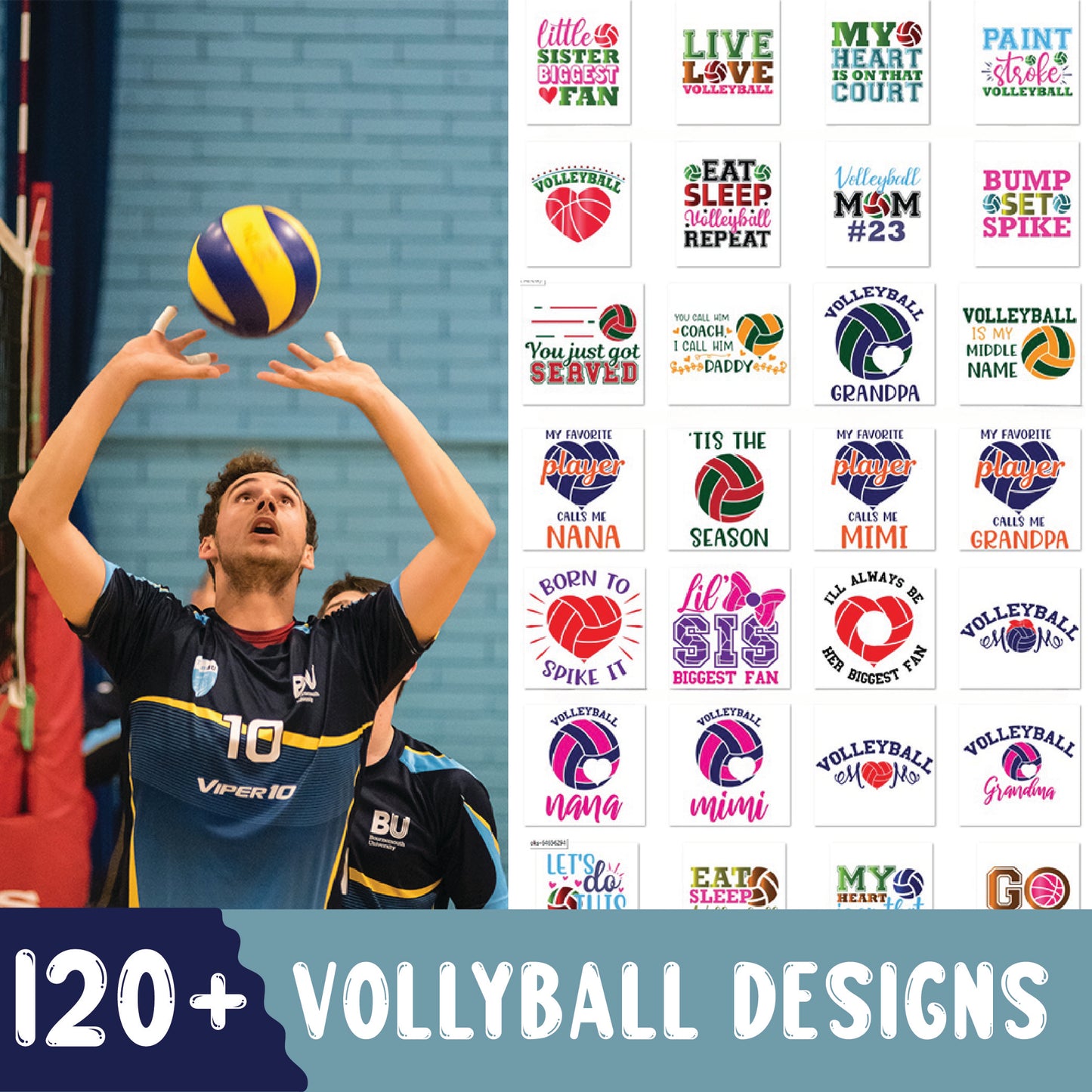 120+ Volleyball Svg Bundle Cut Files For Cricut- 8SVG