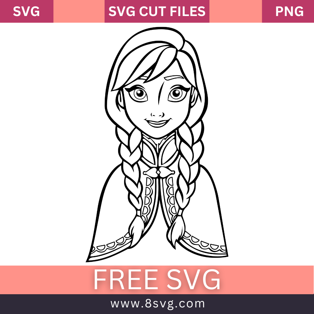 Disney Princess Anna Outline Svg Free Cut File For Cricut