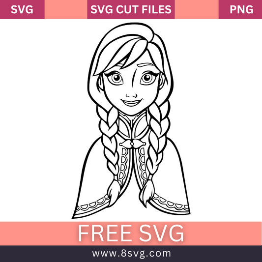 Disney Princess Anna Outline Svg Free Cut File For Cricut