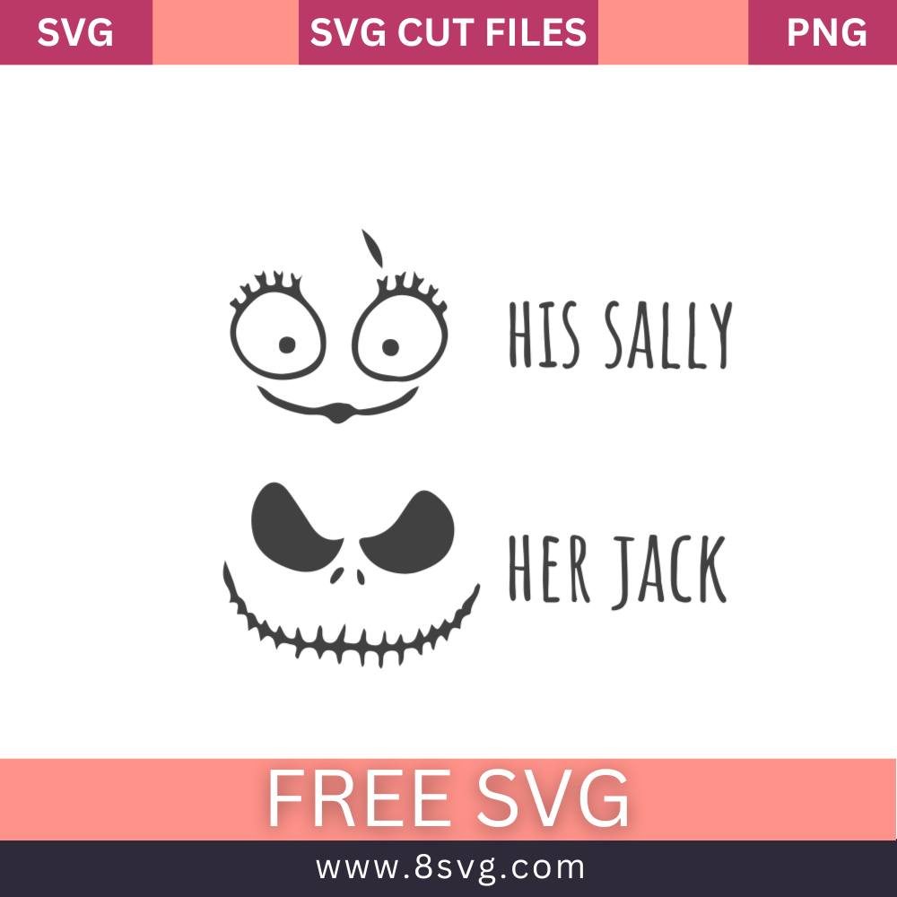 His Sally Her Jack SVG Free Cut File for Cricut