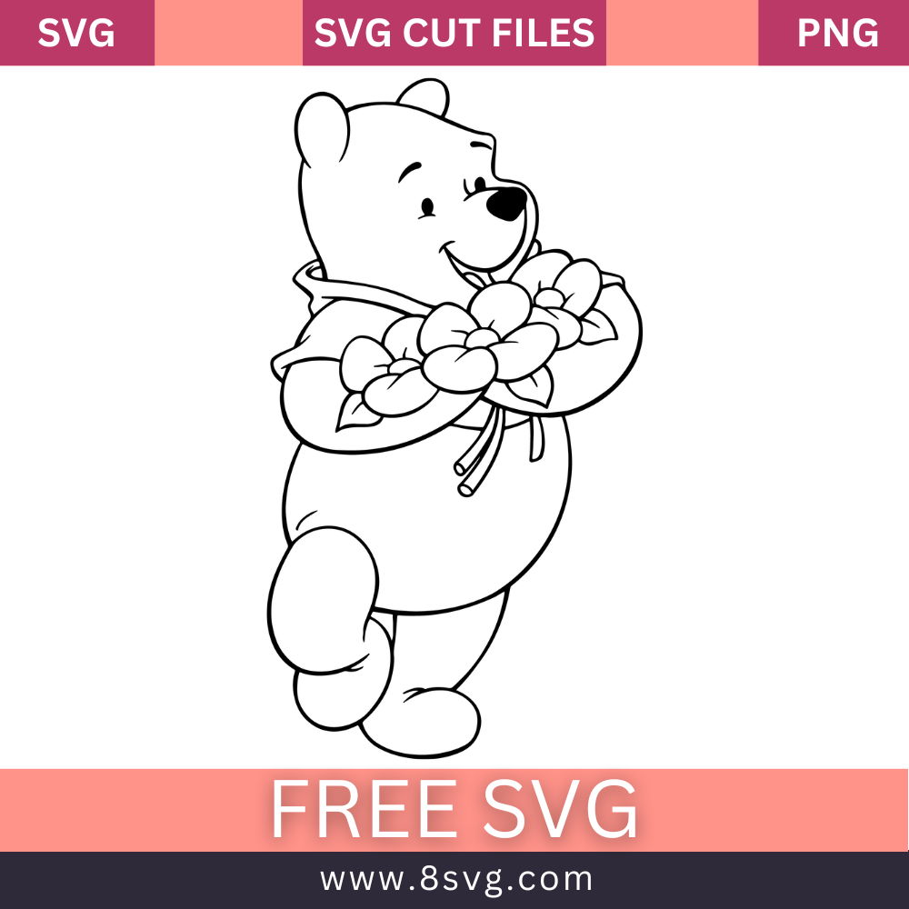 Winnie The Pooh outline SVG Free cut file Download